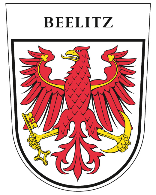 Stadtwappen- / Kommunalwappen-Gestaltung für Beelitz, Stadt im Landkreis Potsdam-Mittelmark, Brandenburg